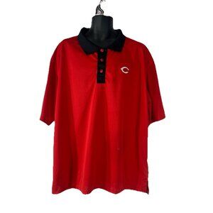MLB Genuine Merch Cincinnati Reds True Fan Polo Shirt Mens Size 2XL * Read Flaw